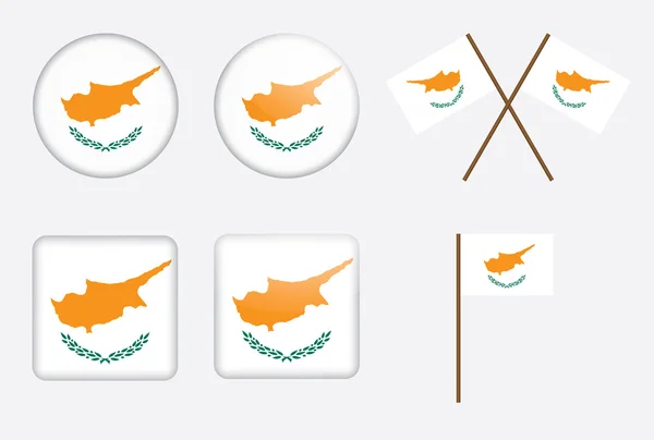 Odznaky s kyperská vlajka — Stockový vektor
