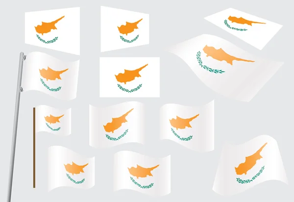 塞浦路斯国旗的 — 图库矢量图片