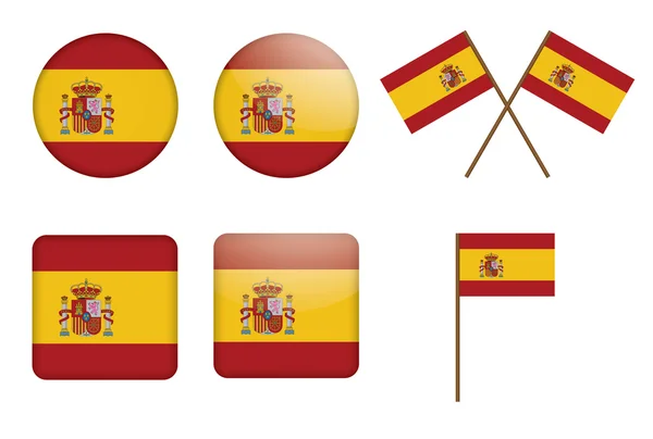 Значки с флагом Испании — стоковый вектор