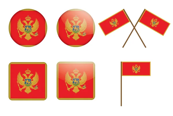 Stock vector Badges with flags of Montenegro