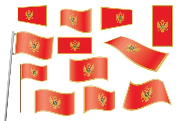 Bendera Montenegro - Stok Vektor
