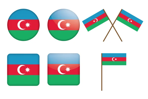与阿塞拜疆国旗徽章 — 图库矢量图片