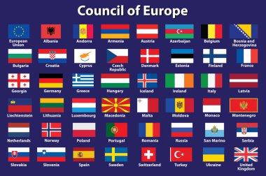 Council of Europe flags clipart