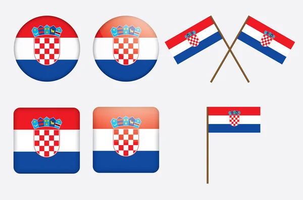Odznaki z Flaga Chorwacji — Wektor stockowy