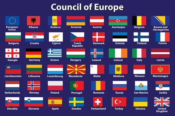 Флаги Совета Европы — стоковый вектор