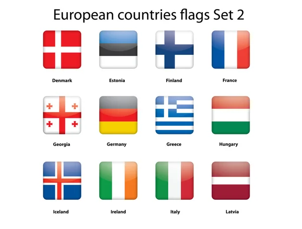 European countries flags set 2 — Stock Vector