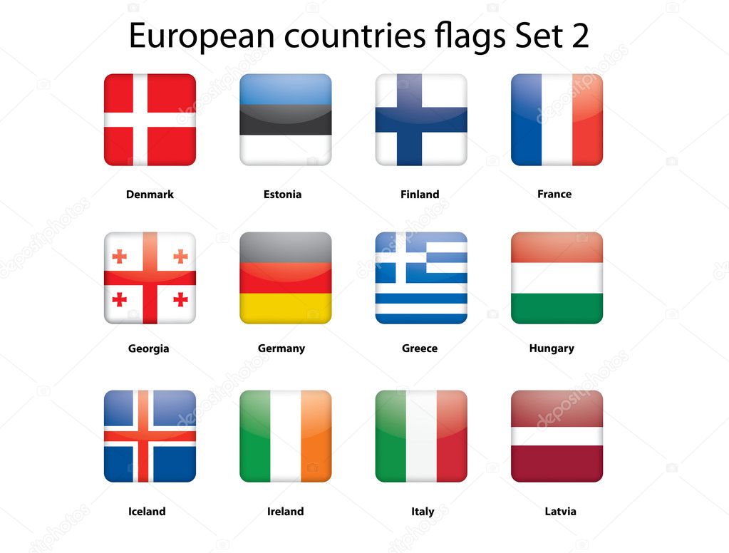 European countries flags set 2