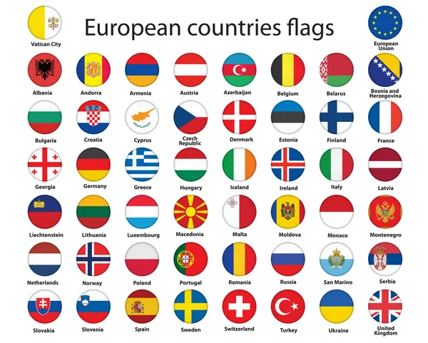 European countries flags — Stock Vector
