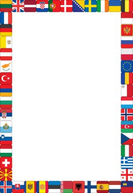 Frame made of European flags clipart