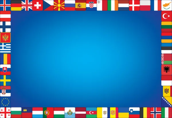 Arrière-plan avec cadre en drapeaux — Image vectorielle
