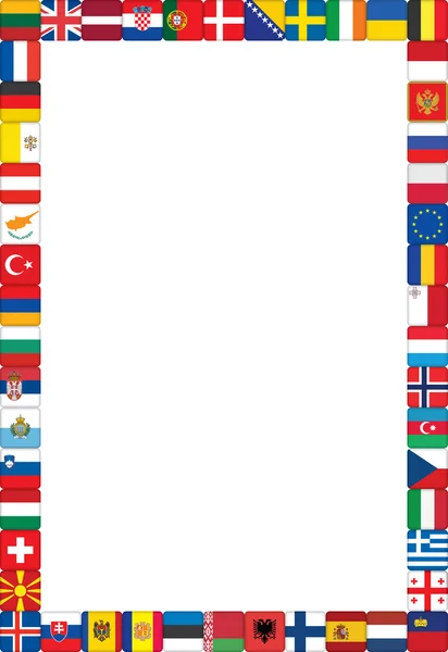 Rahmen aus europäischen Flaggen — Stockvektor