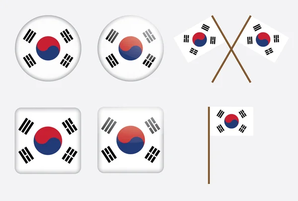 Rozetleri ile Güney Kore bayrağı — Stok Vektör