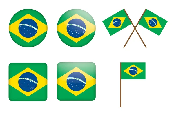 Κονκάρδες με σημαία της Βραζιλίας — Διανυσματικό Αρχείο