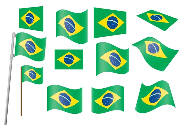 Bandera de Brasil — Vector de stock