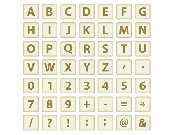 Claves con letras y dígitos — Vector de stock