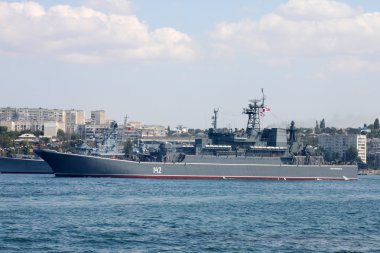 Ukraynalı filo gün ve gün sevastopol, ukraine, 29 Temmuz 2012 yılında Rus Donanması