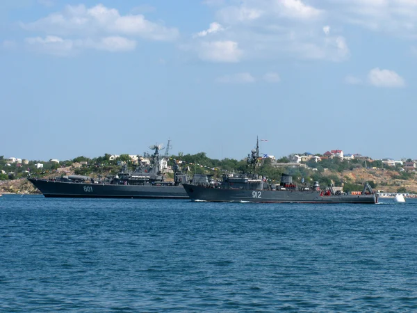 Seevastopol Ucrânia Julho 2012 Seagoing Minesweeper Turbinist Ukrainian Fleet Day — Fotografia de Stock