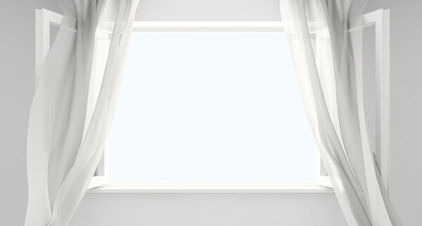 окно с занавесками