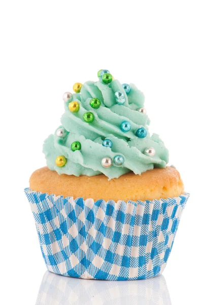 Cupcake en azul y verde — Foto de Stock
