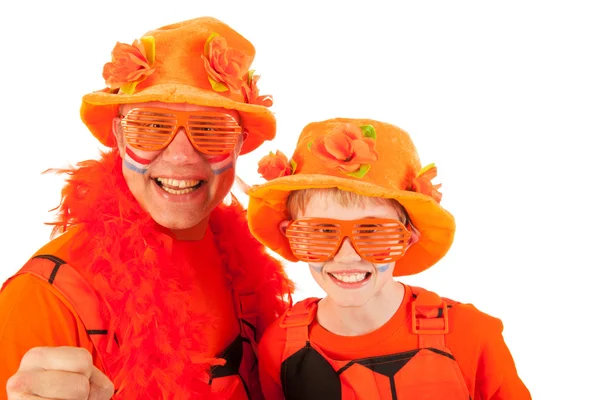 Nederländska orange fotboll supportrar — Stockfoto