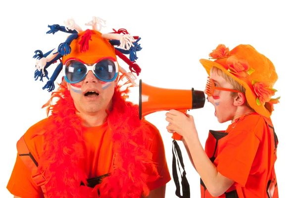 荷兰橙色足球的支持者 — 图库照片