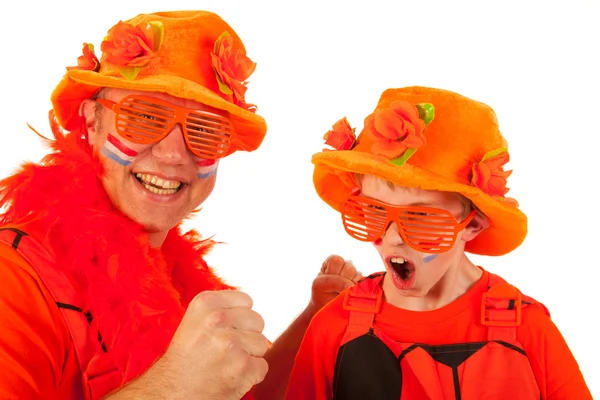 Dutch orange soccer supporters — Stock Photo, Image