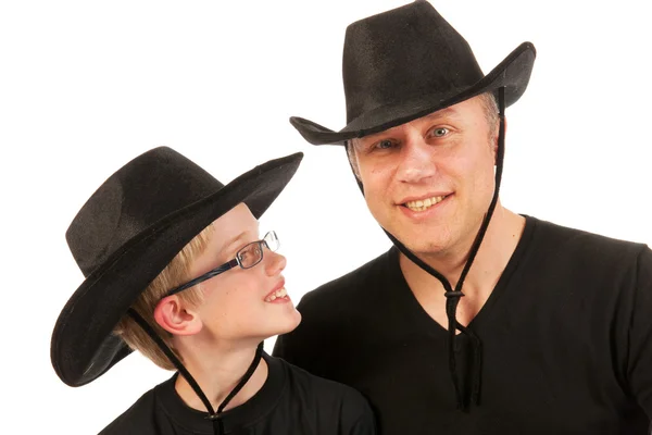 Férfi és gyermek cowboy kalapok — Stock Fotó
