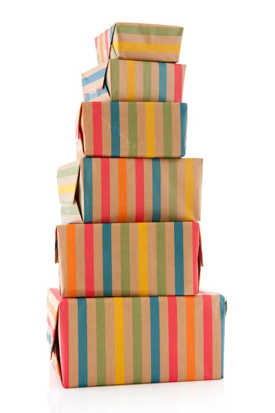 Renkli sarılmış hediyeler — Stok fotoğraf