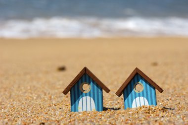 Beach huts clipart