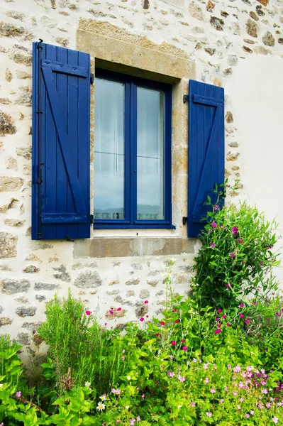 French window with shutters — Stock Photo, Image