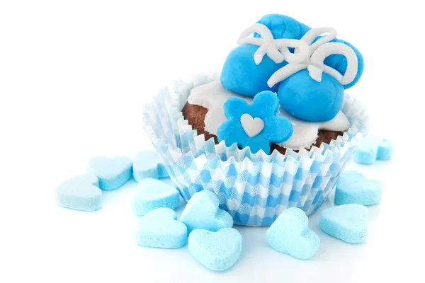 Cupcake voor een babyjongen — Stockfoto