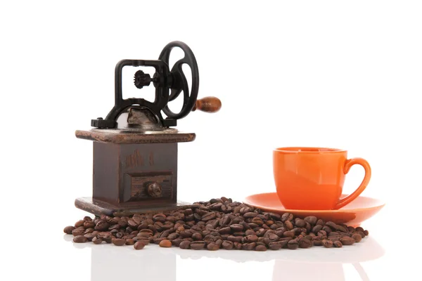커피 분쇄기와 콩 — 스톡 사진