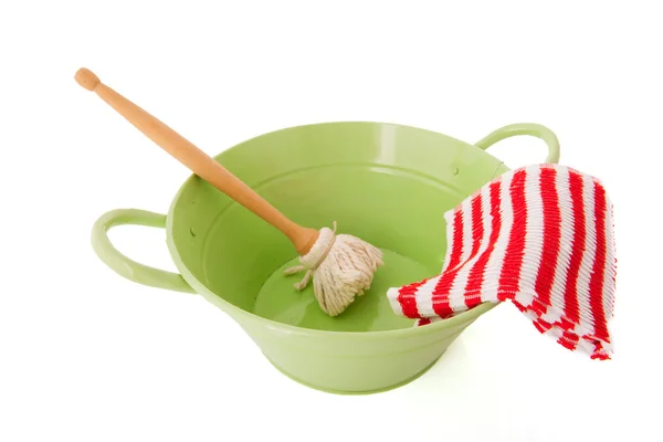 Zielony bassin do mycia naczyń — Zdjęcie stockowe