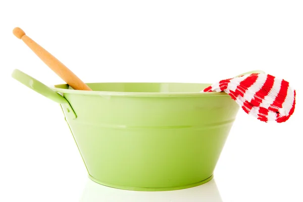 Lavabo verde para lavar platos —  Fotos de Stock