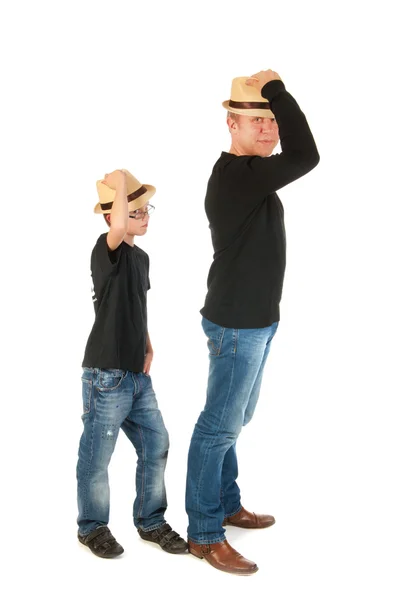 Pai e filho resistentes — Fotografia de Stock