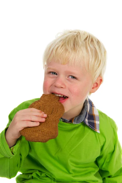 stock image Eating Dutch Sinterklaas candy