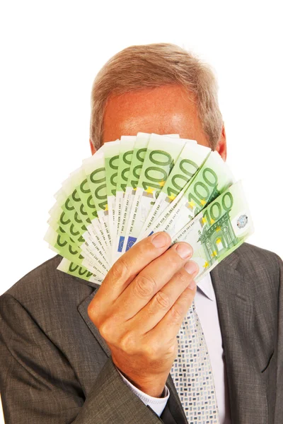 Hombre de negocios con Euros — Foto de Stock