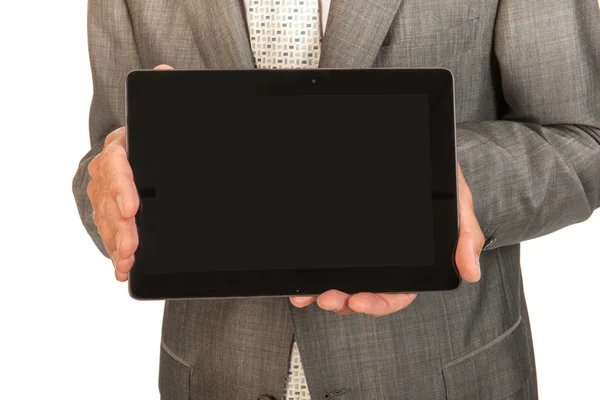 stock image Business man with tablet