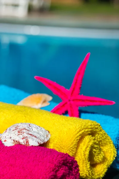 Starfish e asciugamani — Foto Stock