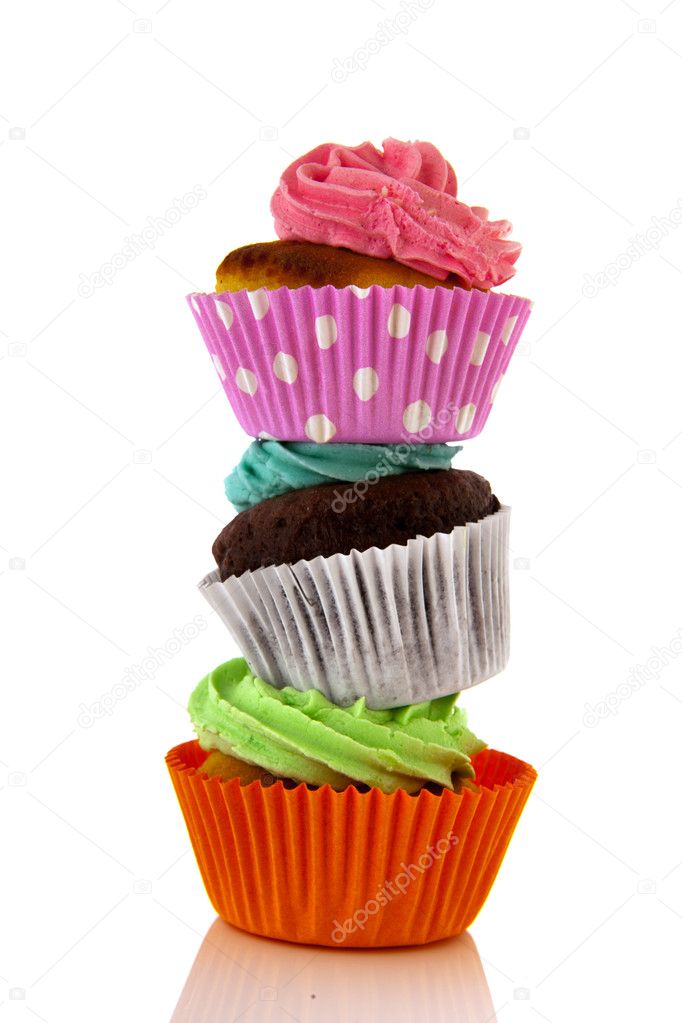 Stacked cupcakes