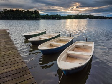 Boats on a lake clipart