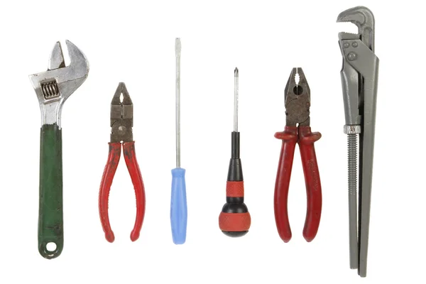 Un montón de herramientas aisladas usadas — Foto de Stock