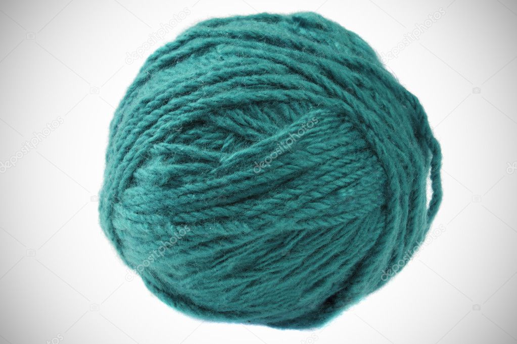 Ball of cadet blue yarn