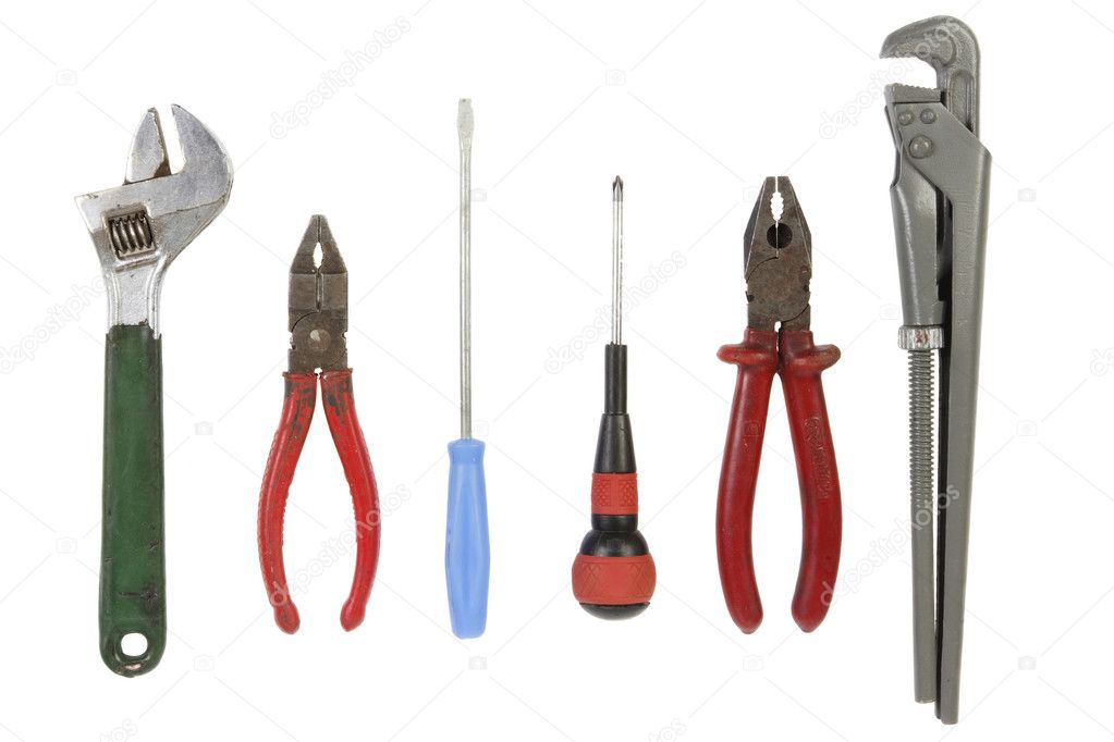 A bunch of used isolated tools