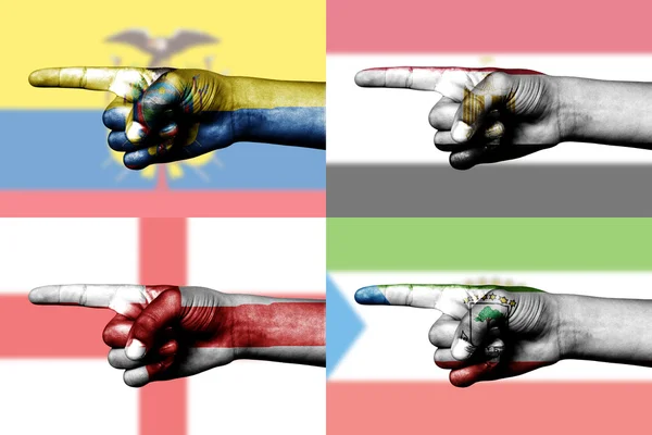 Parmakla ülke bayrakları kümesi — Stok fotoğraf