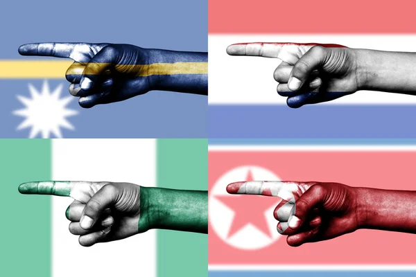 Set vinger in nationale vlaggen — Stockfoto