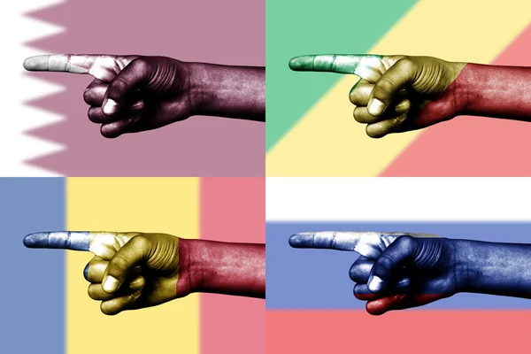 Készlet-a mutató ujj, a nemzeti zászlók — Stock Fotó