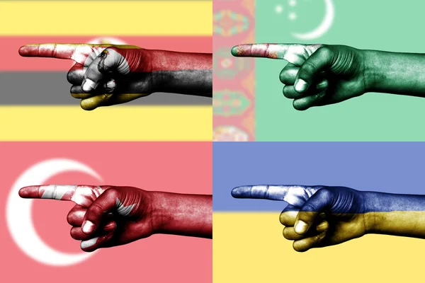 Juego de dedos en las banderas nacionales —  Fotos de Stock
