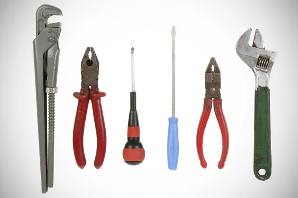 Um monte de ferramentas isoladas usadas — Fotografia de Stock
