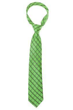 Checked grass green tie clipart